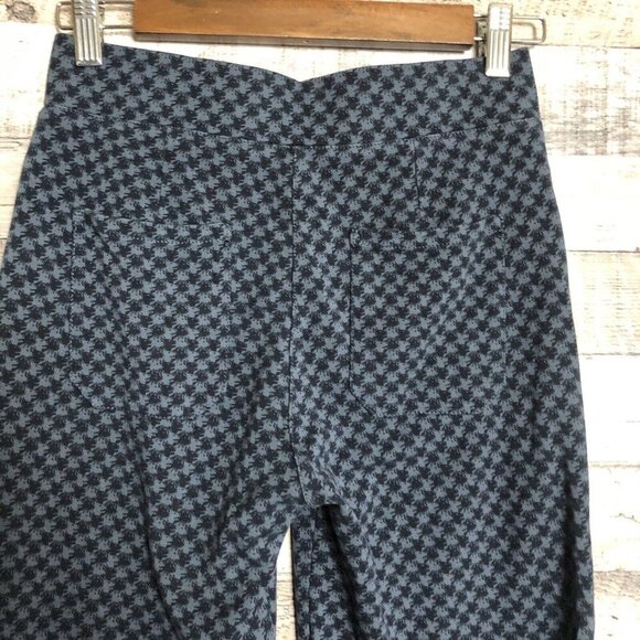 Betabrand Dress Pants Womens Sz Small Dog houndstooth Print Blue gray Yoga work - Picture 4 of 10